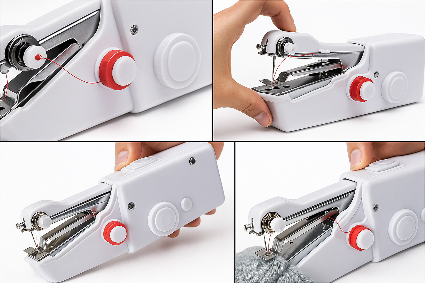 Stitch Handheld Cordless Portable White Sewing Machine