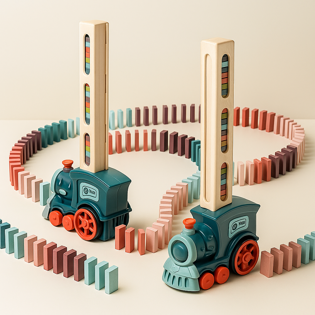 Train Toy Domino Set for Kids BPA Free Plastic with Sound Effects